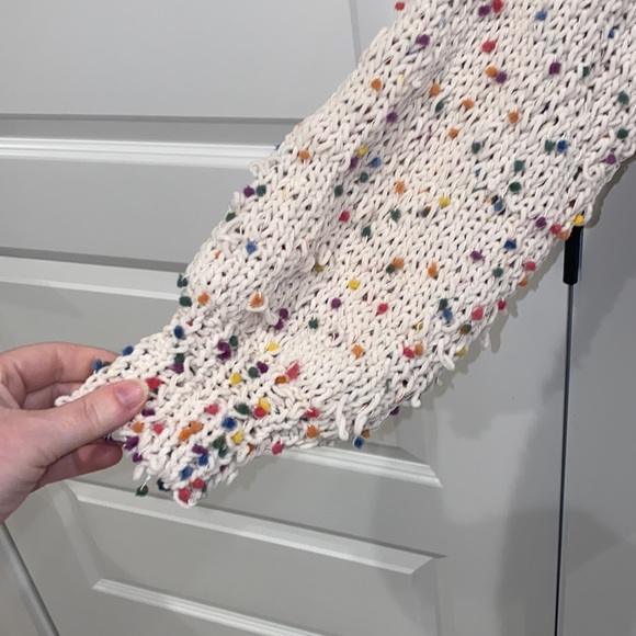 EUC Dee Elly Colorful Boutique Rainbow “Pulled” Knit Sweater Size M Medium - Picture 2 of 10